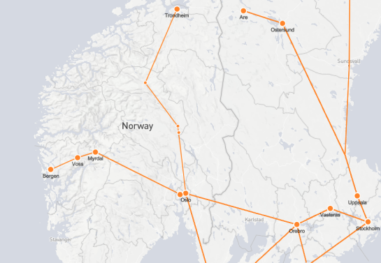 Percorsi ferroviari norvegesi